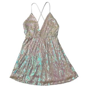 White Sequin Dress Sz XL